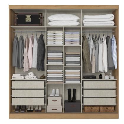 Imagem de Guarda Roupa Casal com Espelho 2 Portas de Correr em MDF Málaga GlassTHB