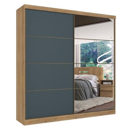 Imagem de Guarda Roupa Casal com Espelho 2 Portas de Correr em MDF Málaga GlassTHB