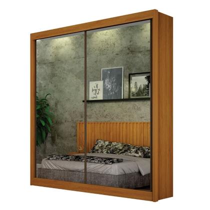 Imagem de Guarda Roupa Casal com Espelho 2 Portas de Correr Em MDF São Paulo Leifer