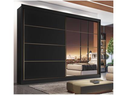 Imagem de Guarda-roupa Casal com Espelho 2 Portas de Correr Made Marcs Moscou