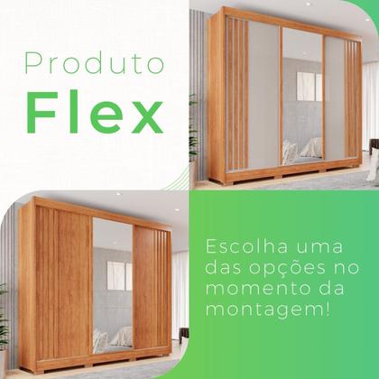 Imagem de Guarda-roupa Casal com Espelho 3 Portas 4 Gavetas Atenas com Pés 100% MDF