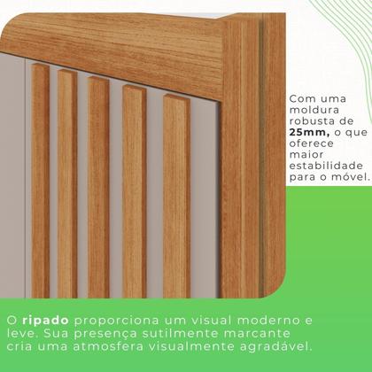 Imagem de Guarda-roupa Casal com Espelho 3 Portas 4 Gavetas Atenas com Pés 100% MDF