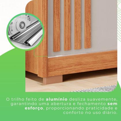 Imagem de Guarda-roupa Casal com Espelho 3 Portas 4 Gavetas Atenas com Pés 100% MDF