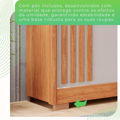 Imagem de Guarda-roupa Casal com Espelho 3 Portas 4 Gavetas Atenas com Pés 100% MDF