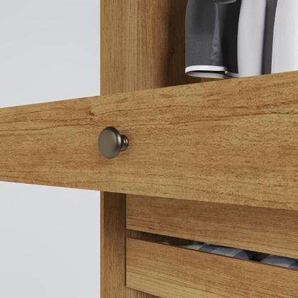 Imagem de Guarda-roupa Casal com Espelho 3 Portas 4 Gavetas Atenas com Pés 100% MDF Salleto