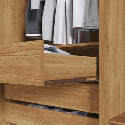 Imagem de Guarda-roupa Casal com Espelho 3 Portas 4 Gavetas Atenas com Pés 100% MDF Salleto