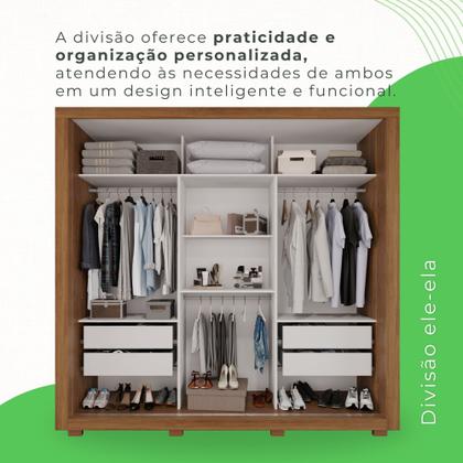 Imagem de Guarda-roupa Casal com Espelho 3 Portas 4 Gavetas Costa Rica