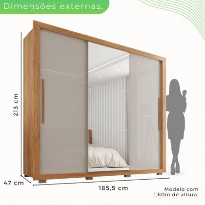 Imagem de Guarda-roupa Casal com Espelho 3 Portas 4 Gavetas Costa Rica