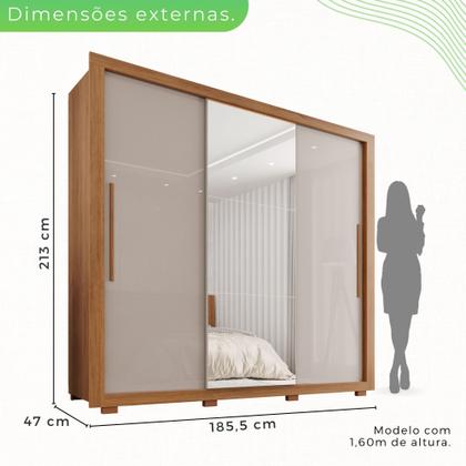 Imagem de Guarda-roupa Casal com Espelho 3 Portas 4 Gavetas Costa Rica