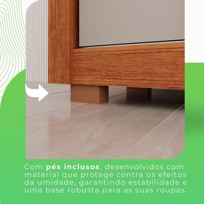 Imagem de Guarda-roupa Casal com Espelho 3 Portas 4 Gavetas Costa Rica