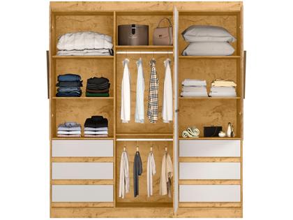 Imagem de Guarda-roupa Casal com Espelho 3 Portas 6 Gavetas Araplac Maiami