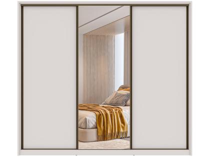 Imagem de Guarda-roupa Casal com Espelho 3 Portas 6 Gavetas Caemmun Spazio