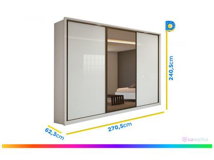 Guarda-roupa Casal com Espelho 3 Portas 6 Gavetas Caemmun Spazio Imagem de Guarda-roupa Casal com Espelho 3 Portas 6 Gavetas Caemmun Spazio
