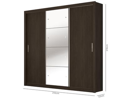 Imagem de Guarda-roupa Casal com Espelho 3 Portas de Correr