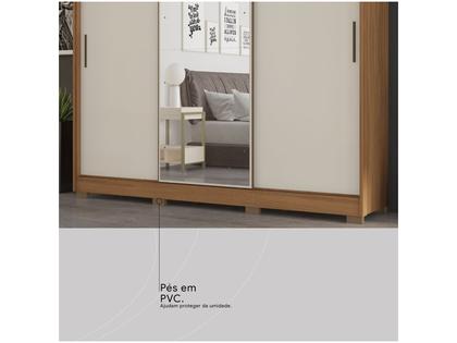 Imagem de Guarda-roupa Casal com Espelho 3 Portas de Correr 6 Gavetas Demóbile Londres