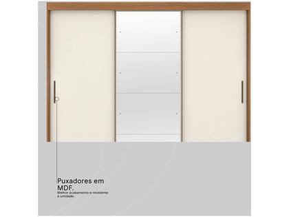 Imagem de Guarda-roupa Casal com Espelho 3 Portas de Correr 6 Gavetas Demóbile Londres