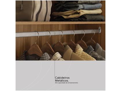 Imagem de Guarda-roupa Casal com Espelho 3 Portas de Correr 6 Gavetas Demóbile Londres