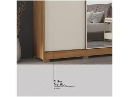 Imagem de Guarda-roupa Casal com Espelho 3 Portas de Correr 6 Gavetas Demóbile Londres