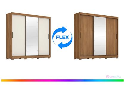 Imagem de Guarda-roupa Casal com Espelho 3 Portas de Correr 6 Gavetas Demóbile Londres