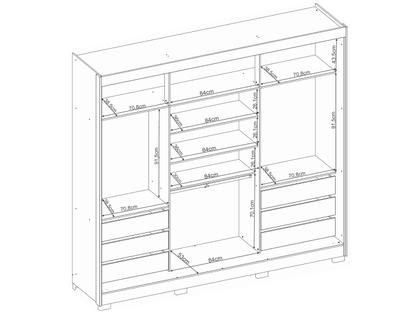 Imagem de Guarda-roupa Casal com Espelho 3 Portas de Correr 6 Gavetas Demóbile Londres
