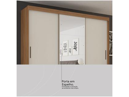 Imagem de Guarda-roupa Casal com Espelho 3 Portas de Correr 6 Gavetas Demóbile Londres