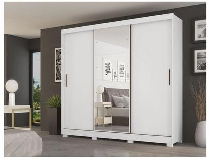 Imagem de Guarda-roupa Casal com Espelho 3 Portas de Correr 6 Gavetas Demóbile Londres