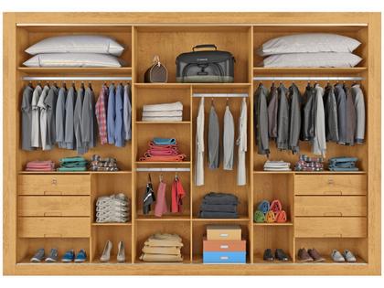 Imagem de Guarda-roupa Casal com Espelho 3 Portas de Correr