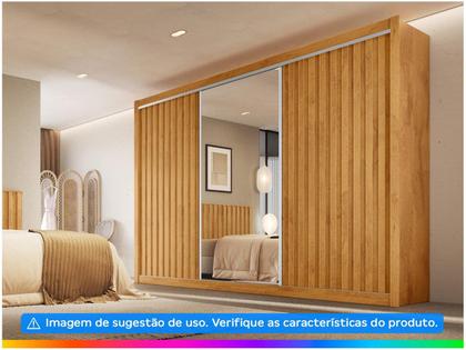 Imagem de Guarda-roupa Casal com Espelho 3 Portas de Correr