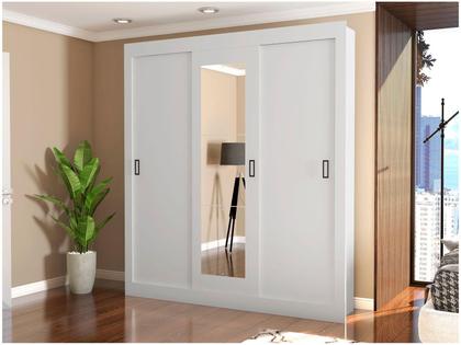 Imagem de Guarda-roupa Casal com Espelho 3 Portas de Correr Araplac Melissa Glass