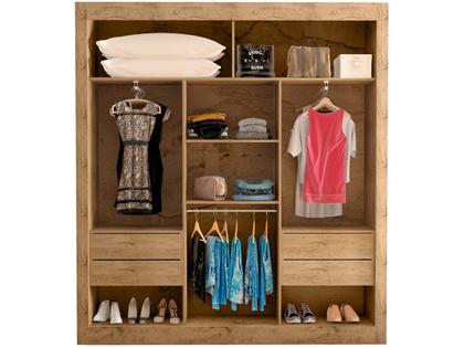 Imagem de Guarda-roupa Casal com Espelho 3 Portas de Correr Araplac Melissa Glass