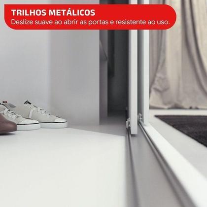 Imagem de Guarda-Roupa Casal com Espelho 3 Portas de Correr e 4 Gavetas Plata Yescasa Branco