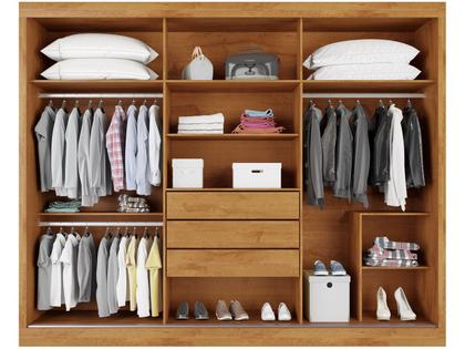 Imagem de Guarda-roupa Casal com Espelho 3 Portas de Correr
