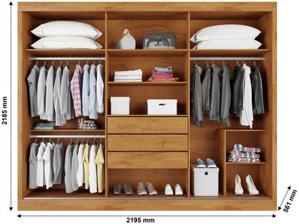 Imagem de Guarda-roupa Casal com Espelho 3 Portas de Correr