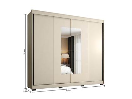 Imagem de Guarda-roupa Casal com Espelho 4 Gavetas 2 Portas de Correr Araplac Benfica