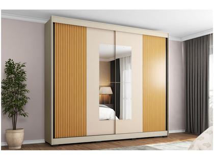 Imagem de Guarda-roupa Casal com Espelho 4 Gavetas 2 Portas de Correr Araplac Benfica