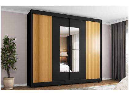 Imagem de Guarda-roupa Casal com Espelho 4 Gavetas 2 Portas de Correr Araplac Benfica