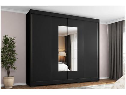 Imagem de Guarda-roupa Casal com Espelho 4 Gavetas 2 Portas de Correr Araplac Benfica