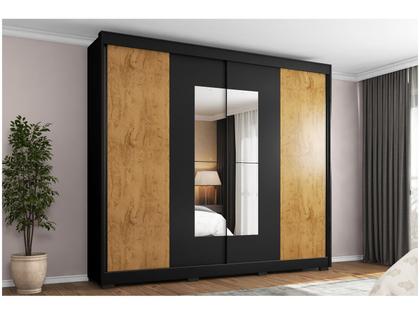 Imagem de Guarda-roupa Casal com Espelho 4 Gavetas 2 Portas de Correr Araplac Benfica