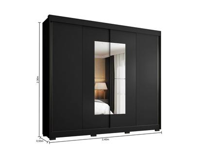 Imagem de Guarda-roupa Casal com Espelho 4 Gavetas 2 Portas de Correr Araplac Benfica