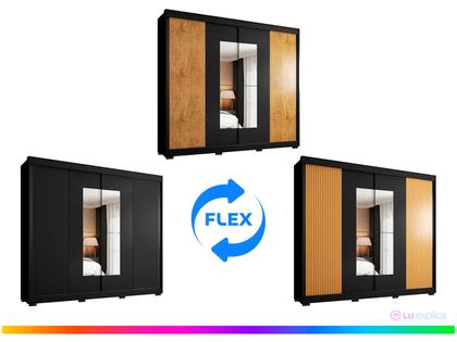 Imagem de Guarda-roupa Casal com Espelho 4 Gavetas 2 Portas de Correr Araplac Benfica