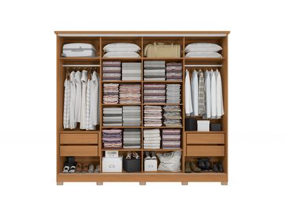 Imagem de Guarda-roupa Casal com Espelho 4 Gavetas 4 Portas Kappesberg Mônaco II