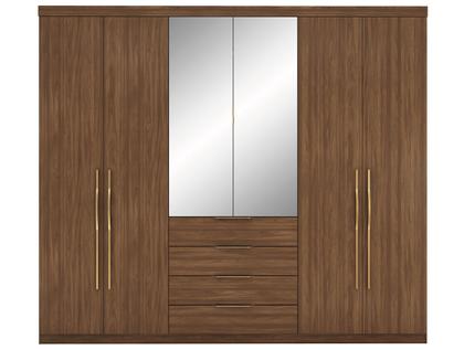 Imagem de Guarda-roupa Casal com Espelho 4 Gavetas 6 Portas Demobile Giardino