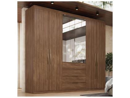 Imagem de Guarda-roupa Casal com Espelho 4 Gavetas 6 Portas Demobile Giardino
