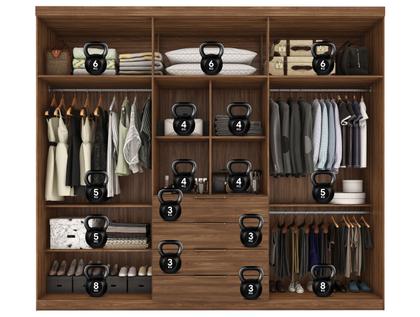 Imagem de Guarda-roupa Casal com Espelho 4 Gavetas 6 Portas Demobile Giardino