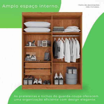 Imagem de Guarda-roupa Casal com Espelho 4 Portas 2 Gavetas França