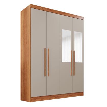Imagem de Guarda-roupa Casal com Espelho 4 Portas 2 Gavetas França