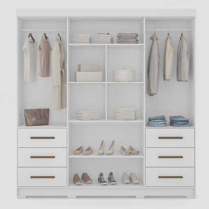 Imagem de Guarda Roupa Casal com Espelho 4 Portas 6 Gavetas Estrela