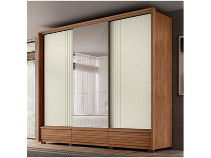 Imagem de Guarda-roupa Casal com Espelho 5 Gavetas 3 Portas de Correr Santos Andirá Democrata