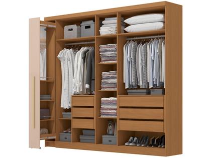 Imagem de Guarda-roupa Casal com Espelho 6 Gavetas 6 Portas Kappesberg Dakota Classic