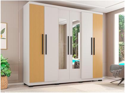 Imagem de Guarda-roupa Casal com Espelho 6 Portas 4 Gavetas Araplac Braga